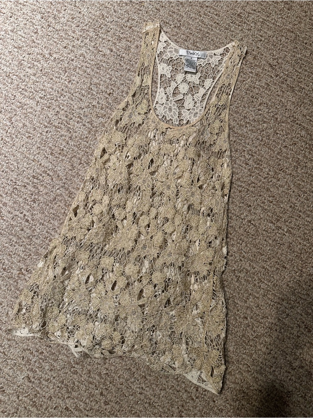 Beige and Gold Crochet top